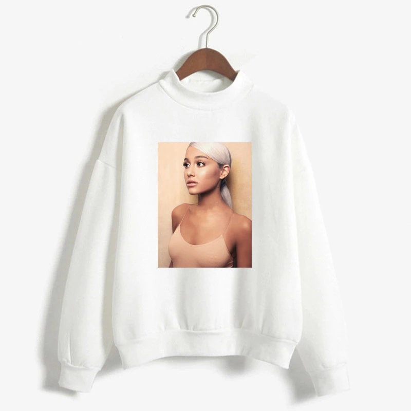 White Розовые толстовки с капюшоном для женщин Ariana Grande Harajuku пуловер Kawaii размера плюс толстовка с капюшоном - Цвет: White