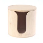 Ящик для хранения для средство для снятия макияжа с Ватные Диски Круглый литейный Ящик Контейнер для хранения косметики для макияжа хлопок блокнот-органайзер деревянный контейнер