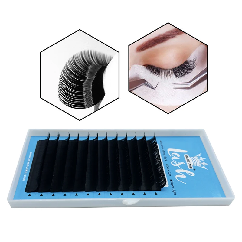 20 накладных ресниц заводская цена 12 линий отдельные Классические мягкие