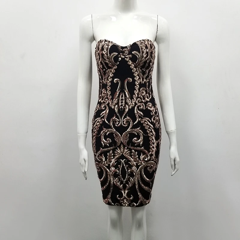 Летнее винтажное сексуальное платье черного и золотого цвета облегающее