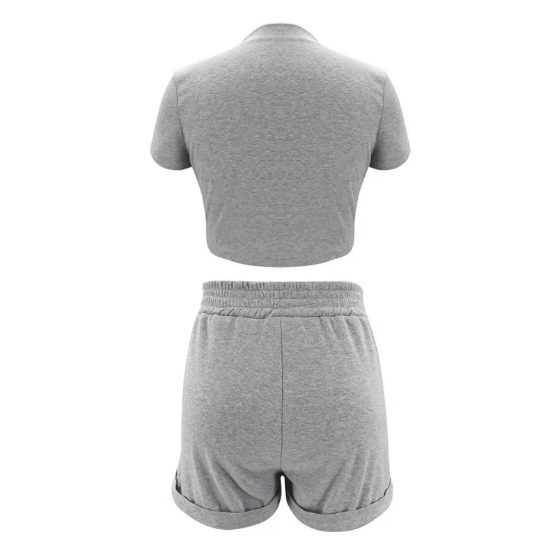 

Casual Short-sleeved T-shirts And High Waist Shorts Summer Women Set Women Sport Suits