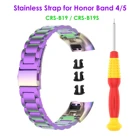 Деловой металлический браслет из нержавеющей стали для Huawei Honor Band 54, тонкий однотонный браслет, красочный Honor 4, ремешок для часов, мужской с инструментами