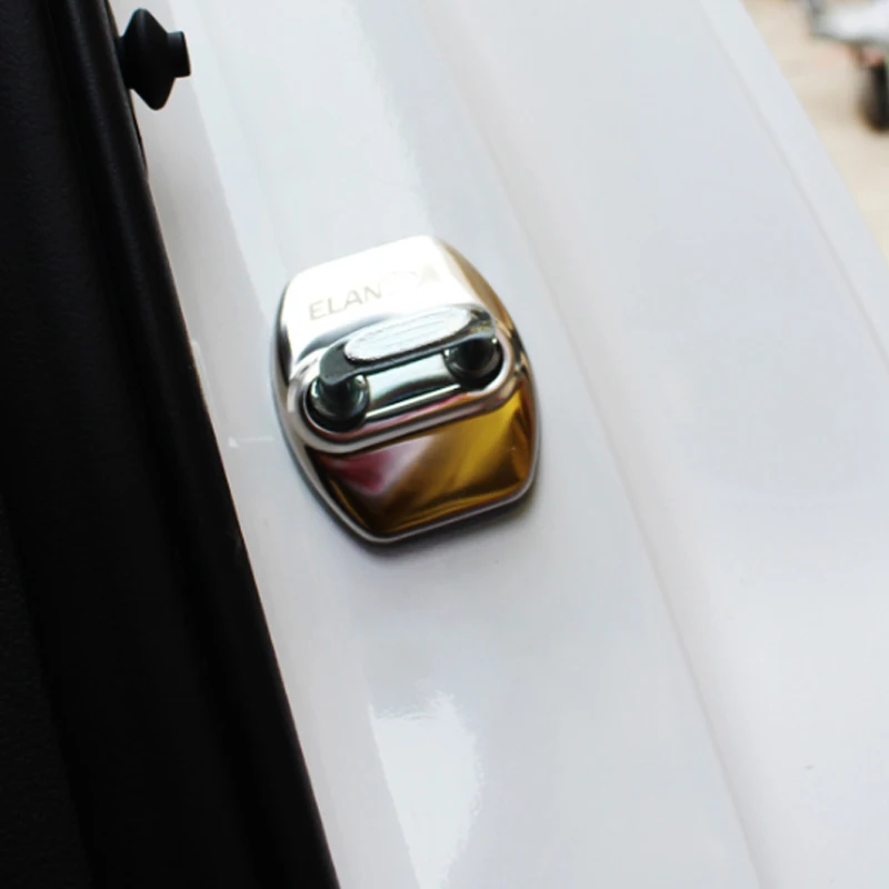 Retrofit 4PCS Door Lock Cover Stainless Steel Protective Caps For Elantra 2016 2017 2018 Car Accessories | Автомобили и мотоциклы