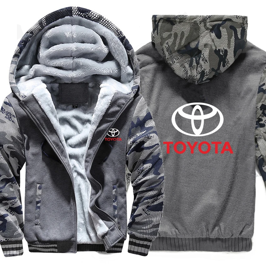 Толстовки с капюшоном для Toyota, зимняя камуфляжная куртка с рукавом, мужские флисовые толстовки для Toyota