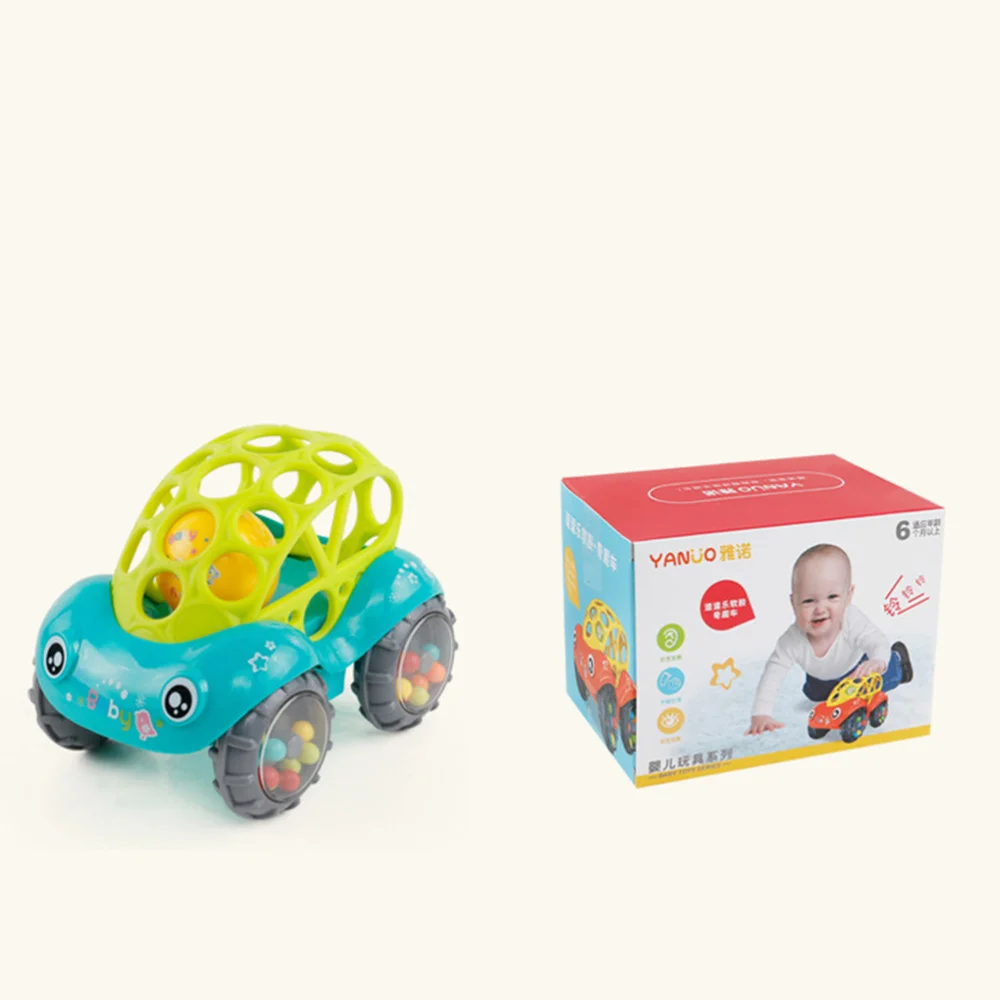 

1pc Rattle and Roll Car Hand Grasping Educational for Babies Toddler (Red)