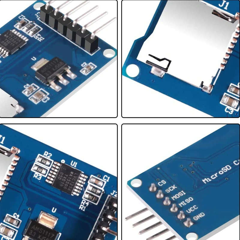 6 шт. модуль Micro SD карты интерфейс SPI Мини TF кардридер с преобразователем уровня