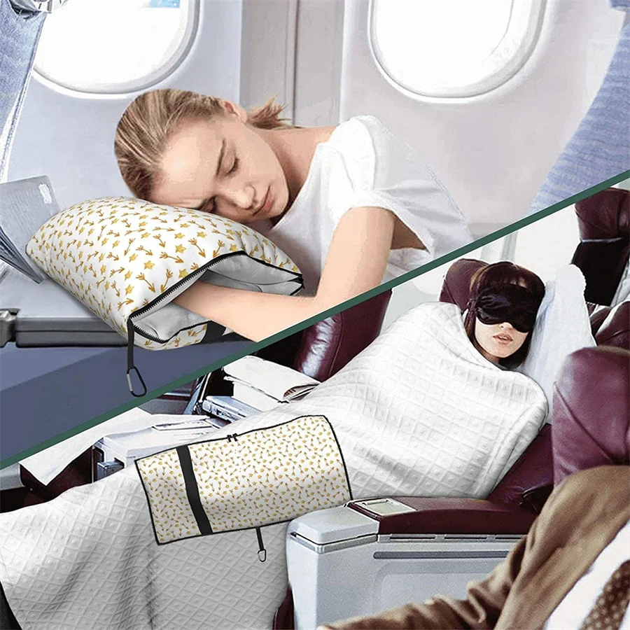 Preço Seta Padrão De Viagem Travesseiro Cobertor Dois-em-um Mochila Cinta E Compacto Avião Saco Cintura Suporte 60x43 Polegadas