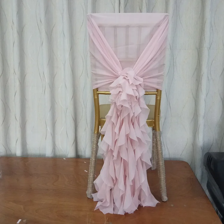 Курчавая ива оборками Свадьба chiavari шифон стул задняя крышка стул створки для украшения 50 шт./лот