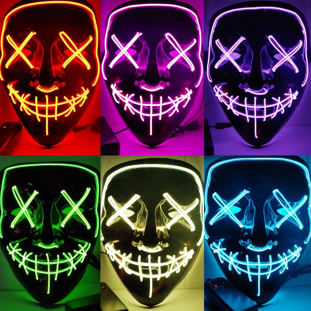 Светодиодные маски для вечевечерние НКИ на Хэллоуин светящийся в темноте Череп