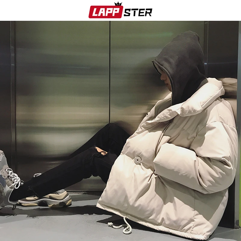 LAPPSTER, мужские цветные пальто, зимняя куртка,, мужские однотонные, стиль Харадзюку, Корейская парка, ветровка, пара, дутая куртка, толстая