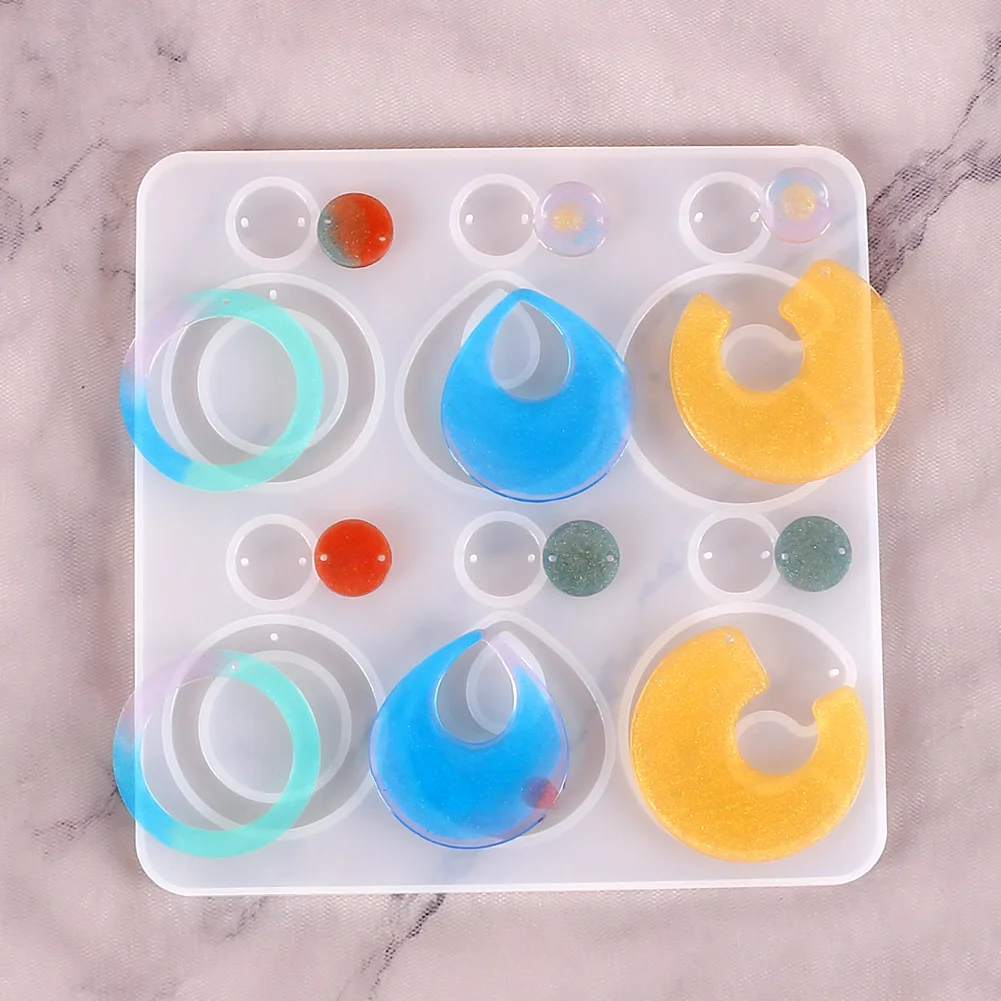 

Waterdrop Moon Earrings Molds Transparent Epoxy Resin Molds Rectangle Solid Silicone Molds For DIY Making Earrings Pendant