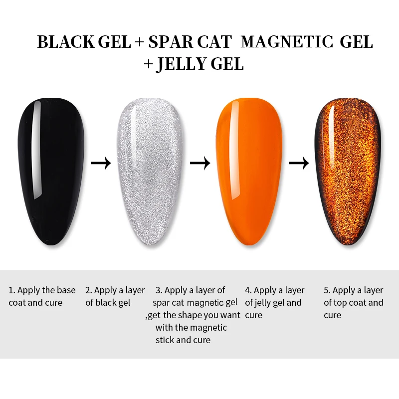 

BORN PRETTY cat magnetic gel Nail Polish Set Manetic Gel Soak Off UV LED Varnish Base No Wipe Top Coat Nail Kit Nail Art Design