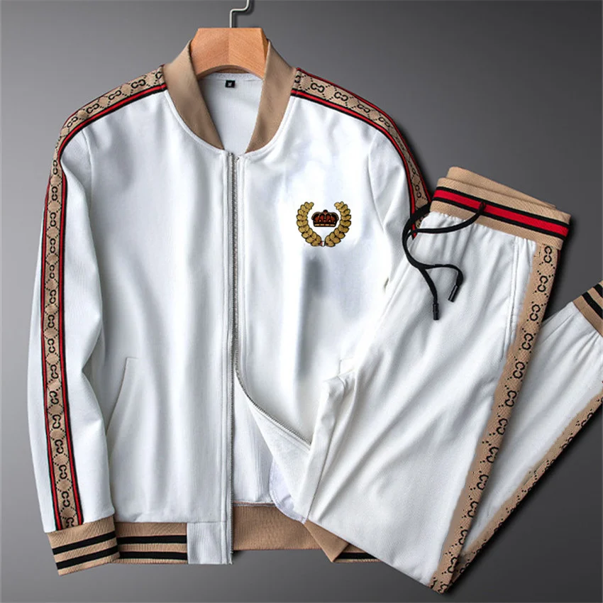 

Spring Fall Men's Long Sleeve Jogging Wear Sportsuit Zipper Track Wear