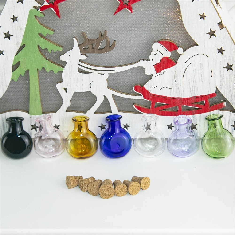 Мини-стеклянные хроматические бутылки подвески фотообои с пробками свадебные