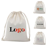 100pcslot personalized custom cotton drawstring gift bags with your logo print for your business promotion