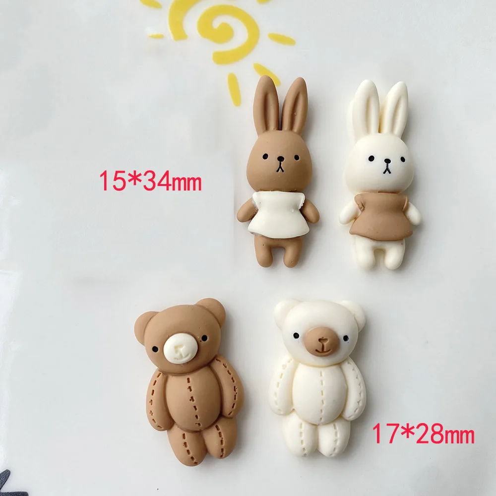 10 шт. мультяшный медведь кролик с плоским основанием кабошон кавайные поделки