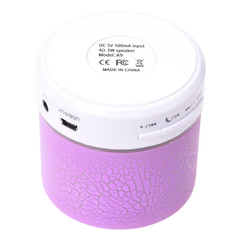 Беспроводная Bluetooth мини Колонка стерео для iPhone Samsung Phone Tablet PC LED Цвет: