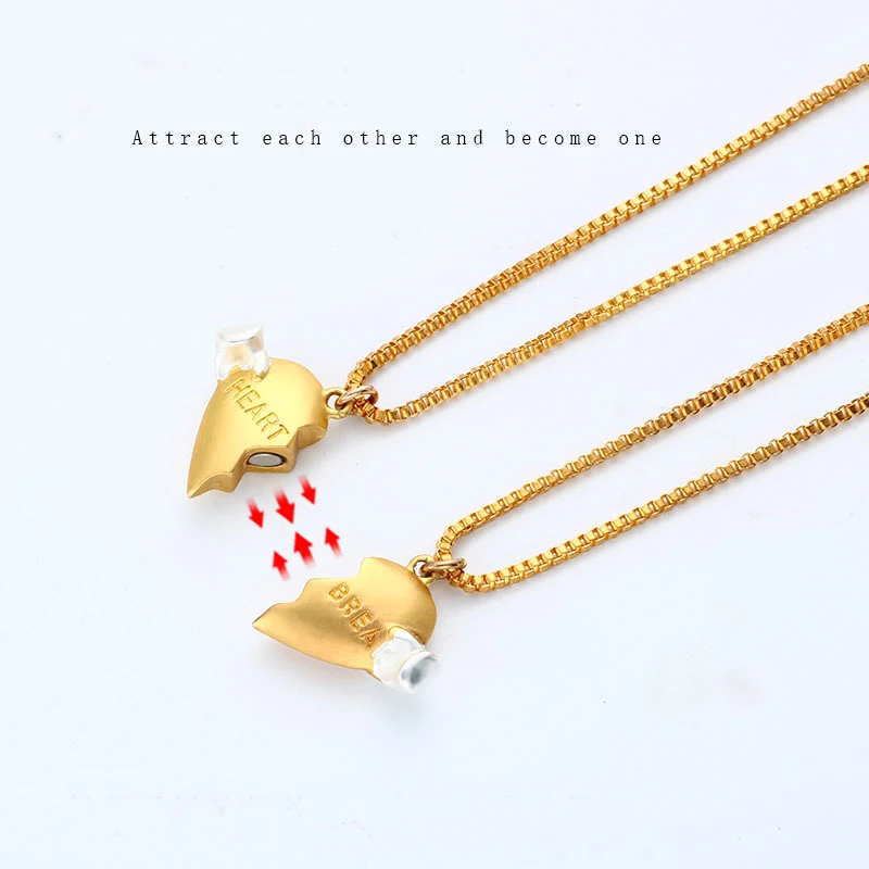 Модное ожерелье для влюбленных на большие расстояния с подвеской в форме сердца