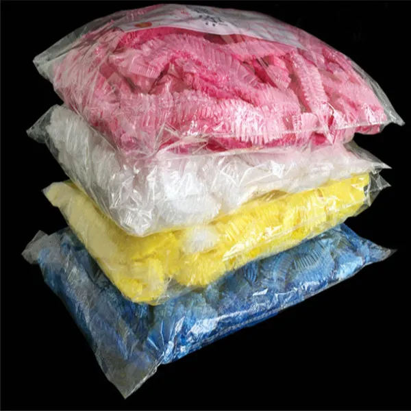 Одноразовая шапочка для душа прозрачная эластичная ванны спа-салона отеля 100