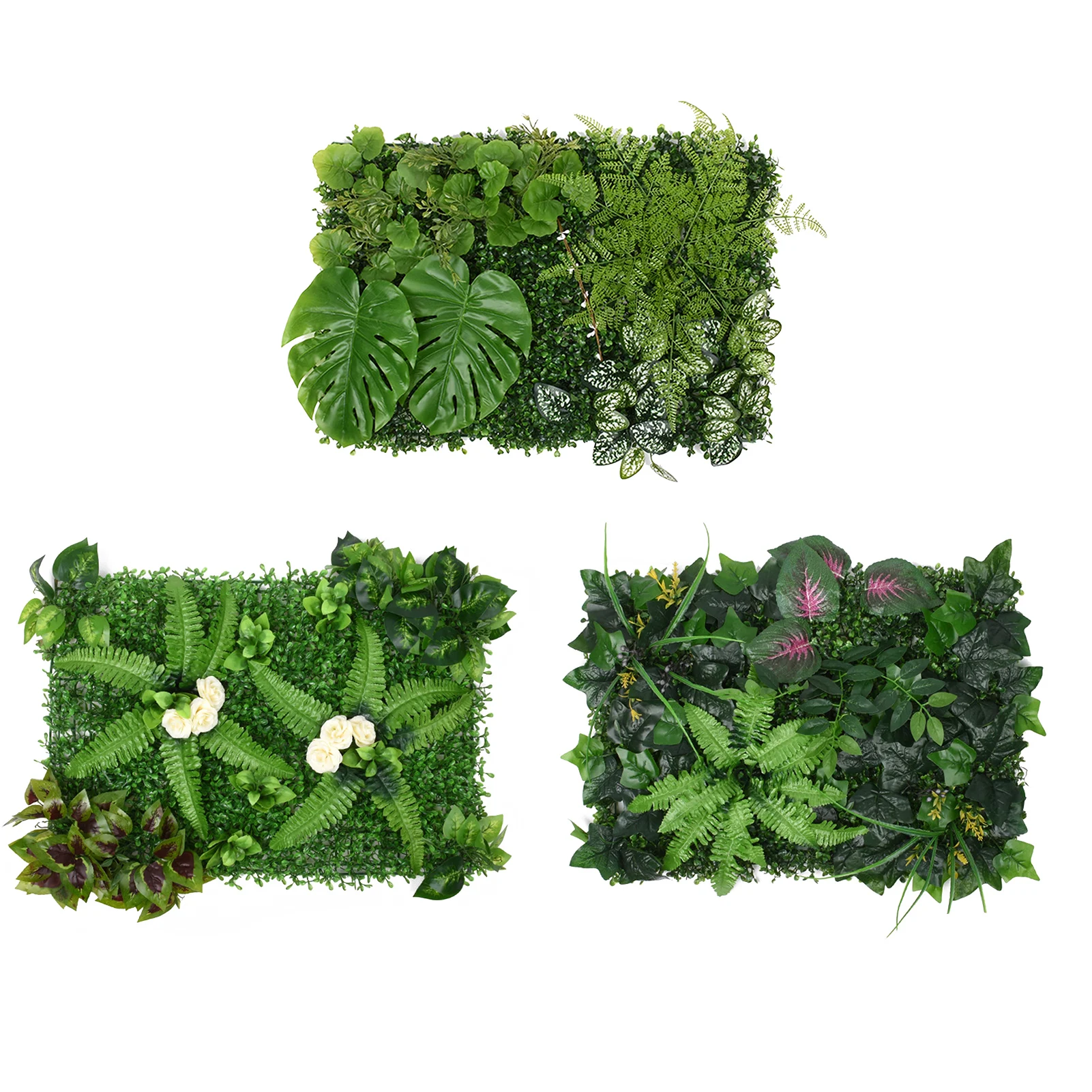 

40x60cm Artificial Garden Fence Hedge Screen Plants Panels UV Protection Privacy Screen For Outdoor Backyard Home Decor
