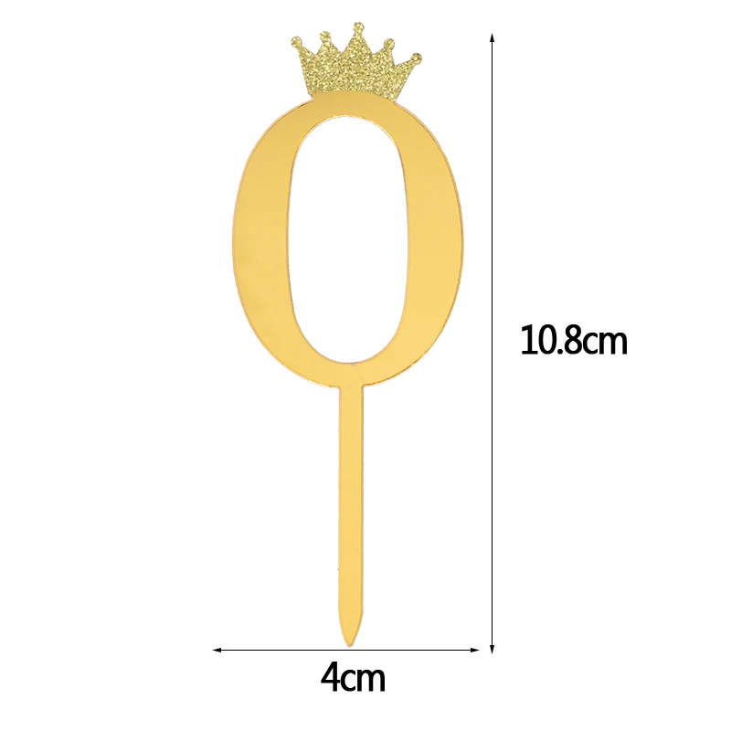 5 шт. Детские вечерние Золотые/Серебряные украшения для торта с цифровой короной
