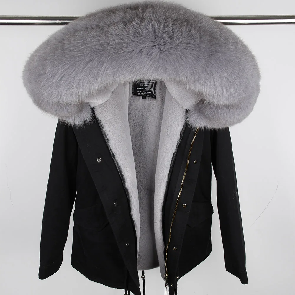 

Женское зимнее меховое пальто LIBIELIY с воротником из 100% натурального меха енота, камуфляжная черная парка и хлопковая куртка с подкладкой из ...
