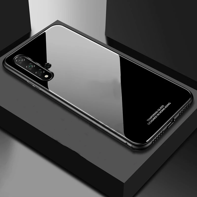 Для huawei Nova 5T чехол Роскошный закаленное стекло Мягкий силиконовый