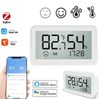 Датчик температуры и влажности Tuya Zigbee, ЖК-дисплей, умная система контроля температуры, работает с Alexa Google Home