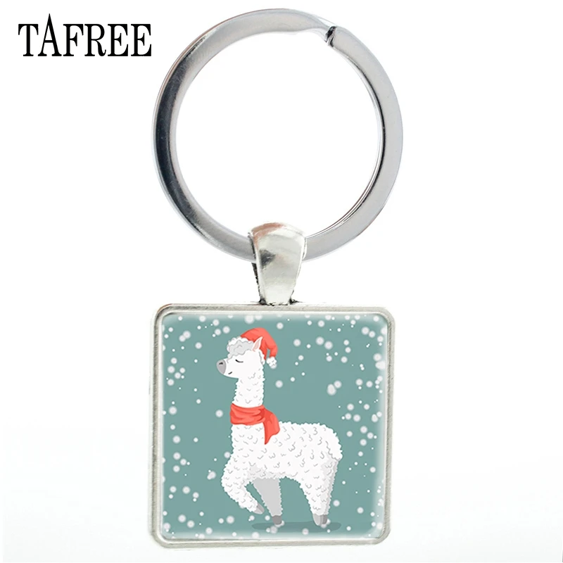 TAFREE Модные животные тема Единорог квадратные Аниме брелки Милая Альпака брелок