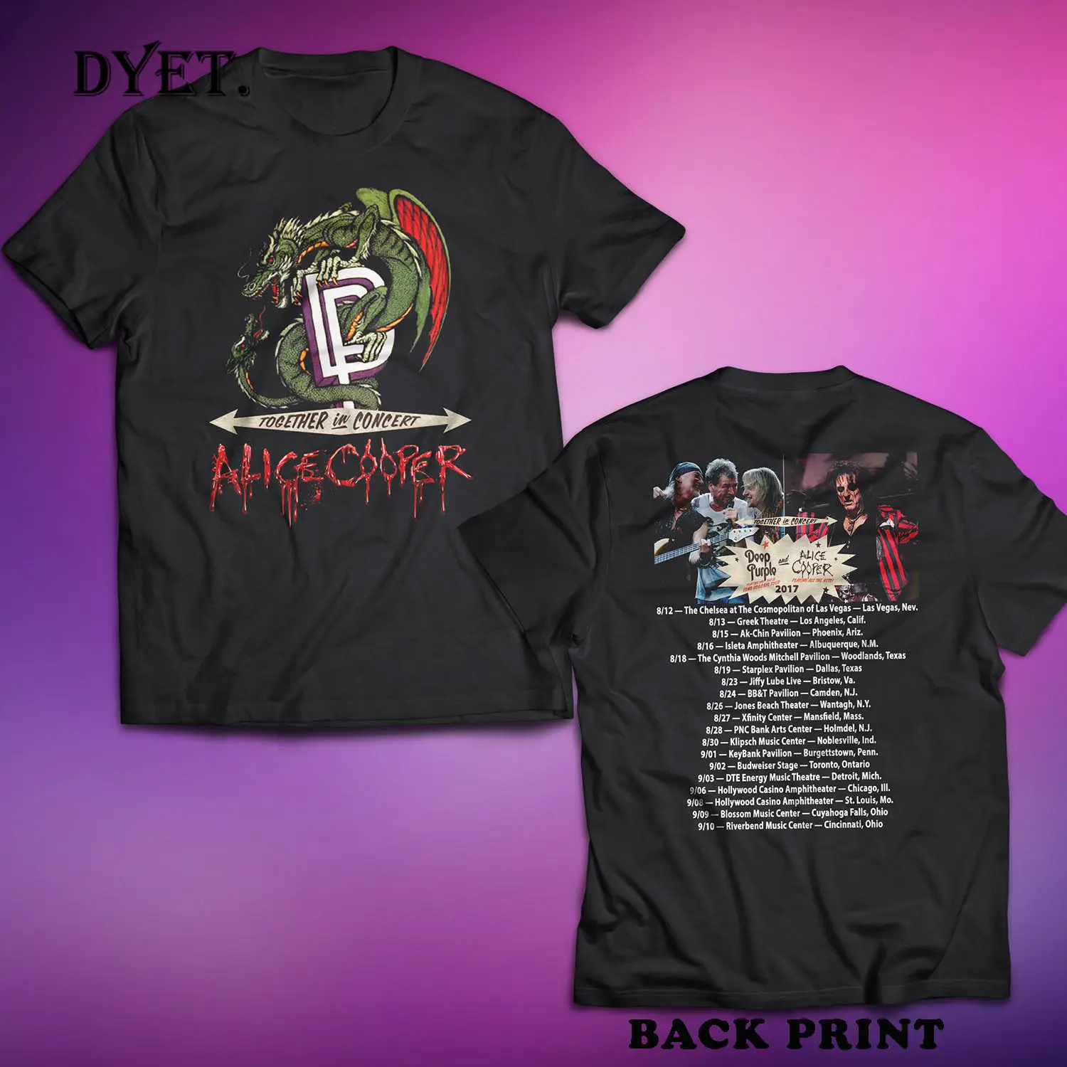 Ограниченная серия темно-фиолетовая и Алиса Купер 2019 черная футболка размер S-5XLNEW