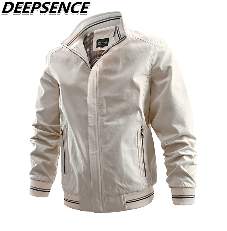 Мужская повседневная куртка-карго осенняя верхняя одежда с воротником-стойкой