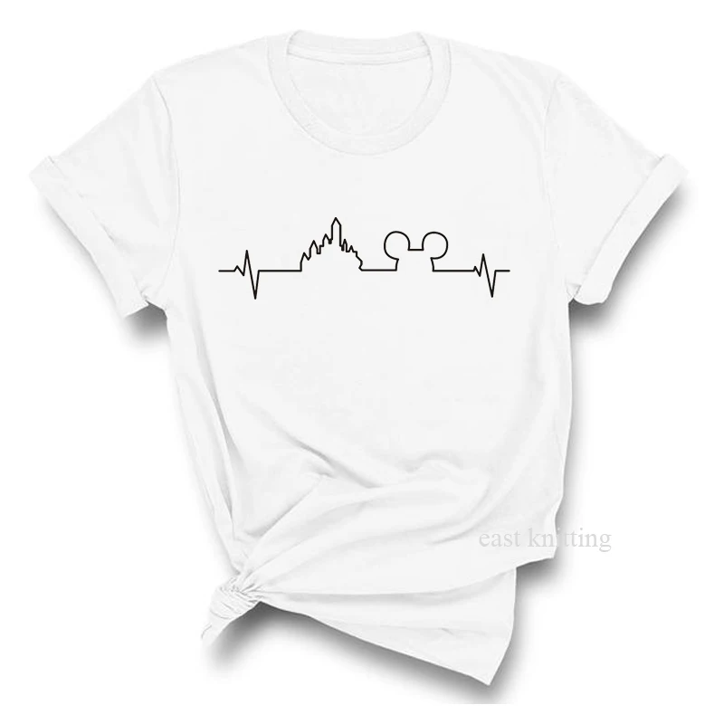 0967-white Heartbeat Lifeline, собачья Лапка, кошачья лапка, женская футболка, Halajuku, повседневная забавная футболка, унисекс, для девушек, топ, футболки, хипстер, Прямая поставка - Цвет: 0967-white