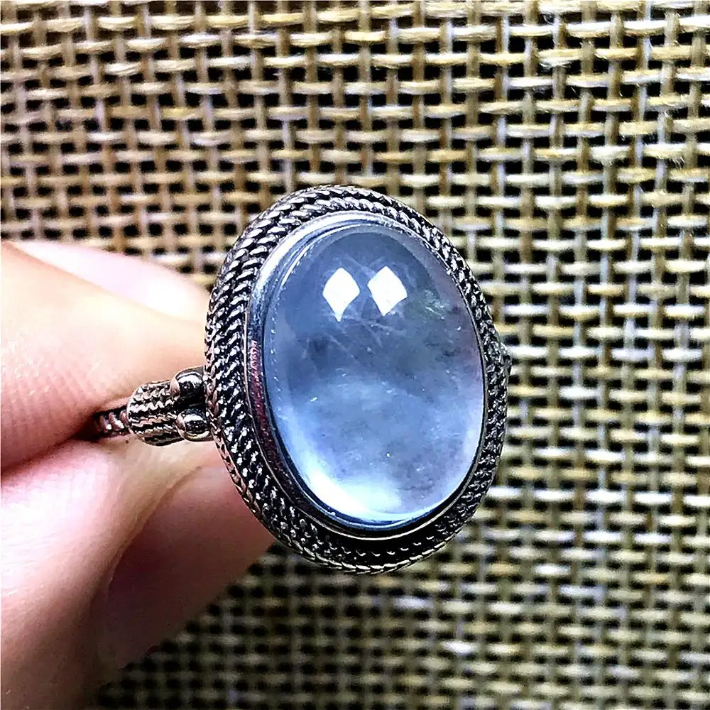 Женское и мужское кольцо из серебра 14 х10 мм с натуральным синим