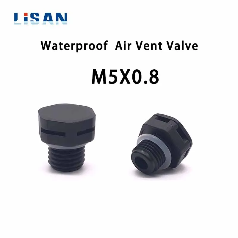 

JIAF 10Pcs M5*0.8 Nylon Waterproof Air Vent Valve Screw In Protective Vent Plug E-PTFE Plastic0 Breather Vent Valve