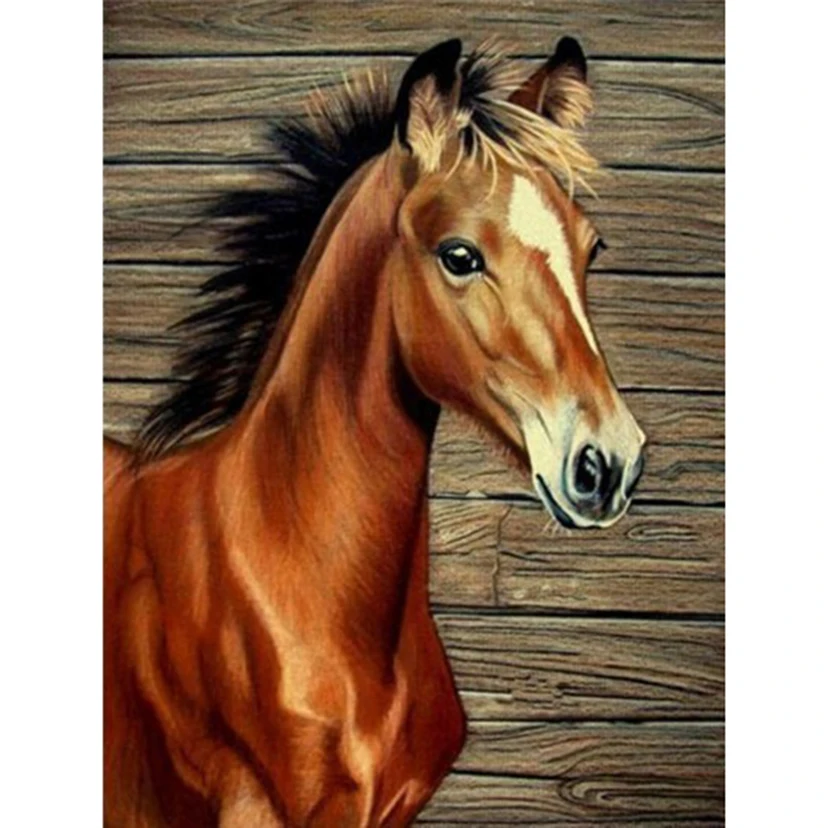 

Diamond Embroidery Anmial Cross Stitch 5D DIY Diamond Painting Horse Diamond Mosaic Rhinestones Home Decor