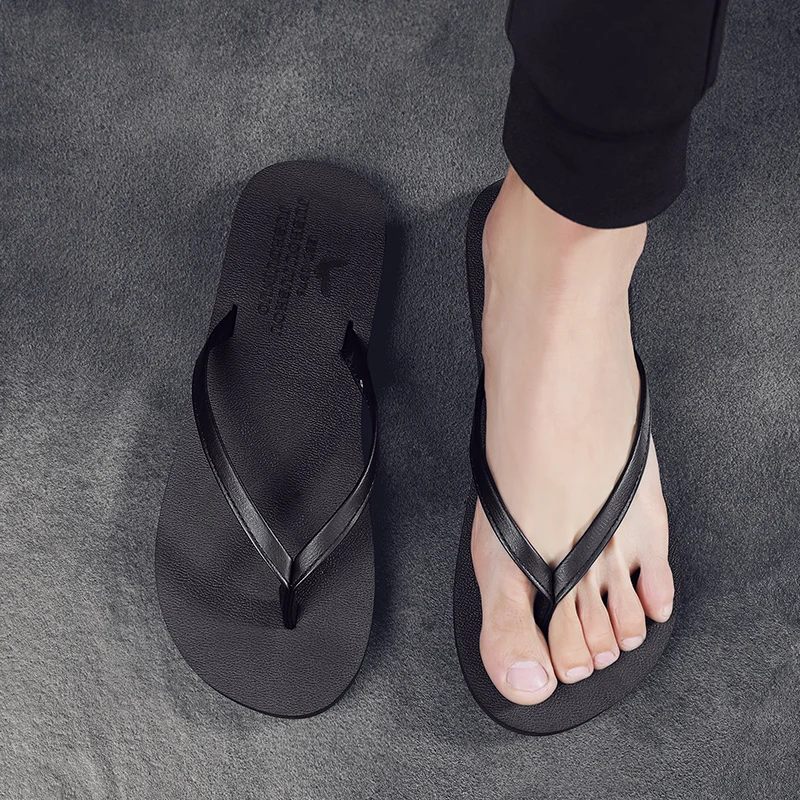 

TQL Flip Flops 2021 Summer Flat Slippers Trend Lattice Beach Outdoor Bottom Non-Slip Luxury Shoes Men's Slippers Women