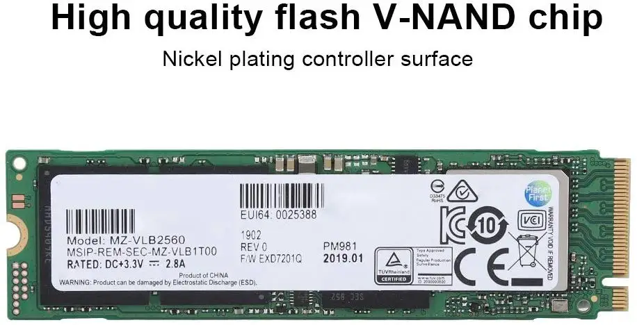 SAMSUNG SSD M.2 PM981 256 ГБ 512 ГБ 1 ТБ твердотельный жесткий диск M2 SSD NVMe PCIe 3,0x4 NVMe ноутбук внутренний disco duro m.2
