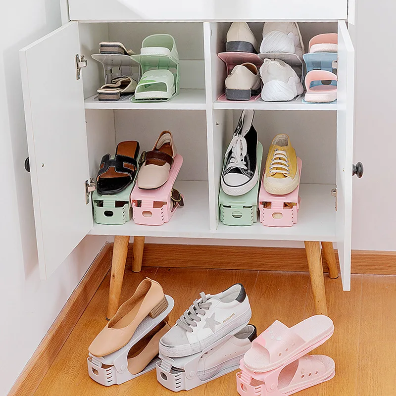 

Shoe storage rack Household living room adjustable rack Double-layer shoe rack Dormitory shoe cabinet Space-saving shoe storage