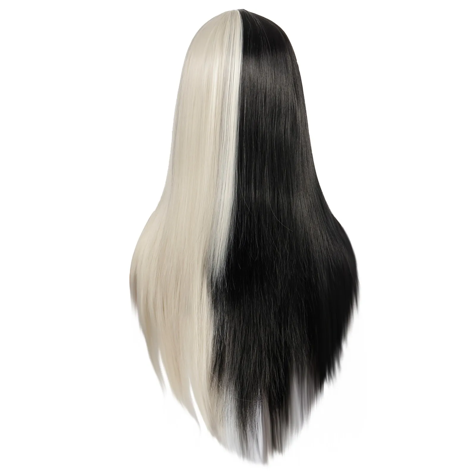 

Ladies Silver Gradient Black Loose Wavy Curly Wigs Party Show Halloween High Temperature Silk Headwear Hairs