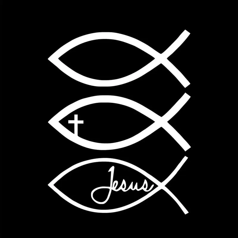 

13*10cm Jesus Fish God Christian Cross Car-Sticker Automobiles Motorcycles Window Bumper Laptop Vinyl Decal PVC Decorative Goods