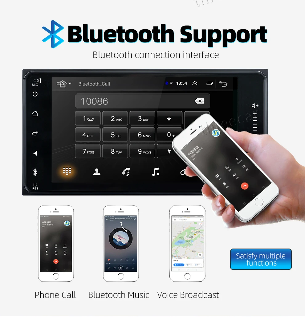 2 DIN Универсальный Android 8,0 автомобильный dvd-плеер с gps-навигация, радио, стерео для Toyota Corolla авто радио мультимедиа 1024*600