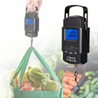 Портативные электронные весы, максимальный вес 50 кг, цифровой подвесной весы с черсветильник кой, карманные весы для рыбалки, взвешивания багажа, пищевых продуктов