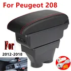Для Peugeot 208 подлокотник коробка 2012-2018 коробка для хранения в автомобиле, держатель пепельница аксессуары для интерьера модифицированные детали 7USB 2017 2016 2015