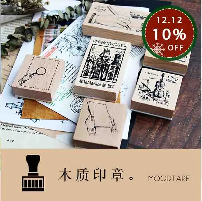 Moodtape винтажный деревянный прозрачный Штамп для DIY скрапбукинга/фотоальбома декоративная печать рукописный колледж скрипка резиновый штамп печать