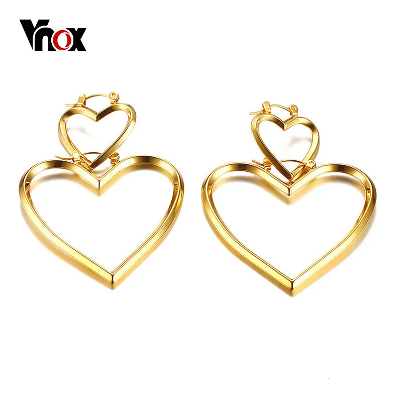 Женские серьги-кольца Vnox Chic 2 в 1 3 способа ношения женские серьги из нержавеющей