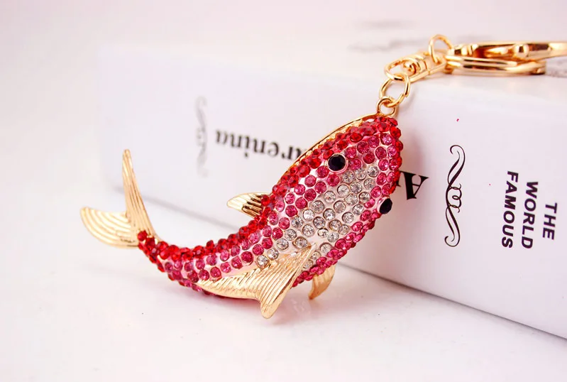 Брелки для ключей в виде морских животных акул кристалл голубой цвет симпатичная