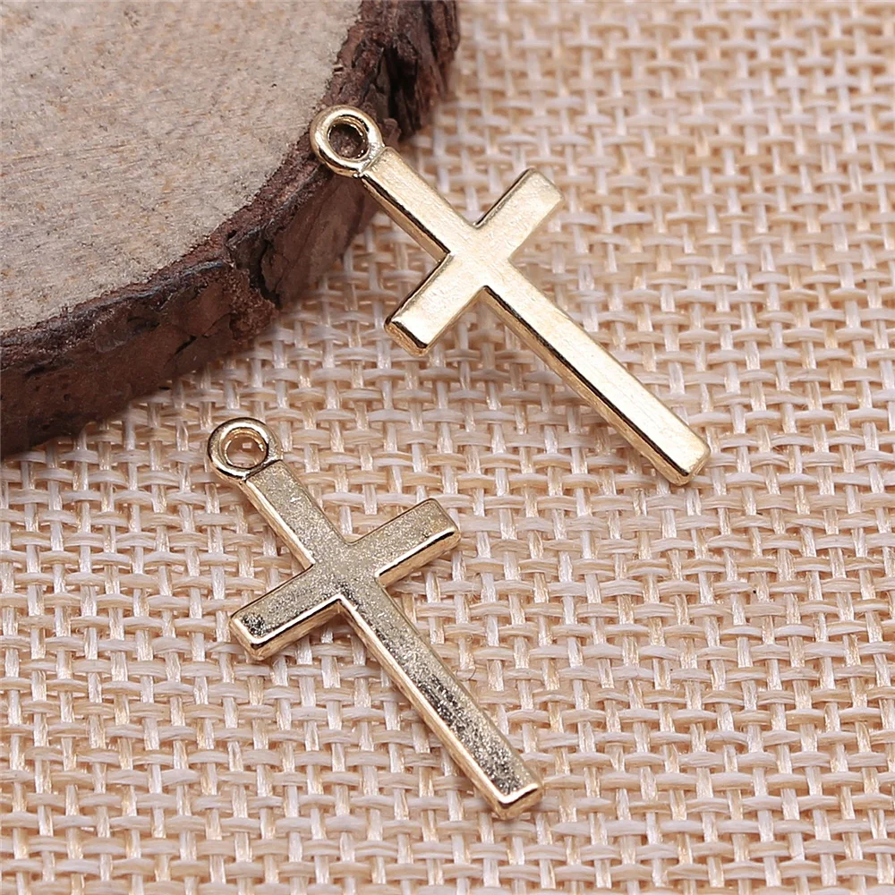 10 шт 13x22 мм родием и KC Золотой Тон очаровательный крестик-кулон для самостоятельного изготовления ювелирных изделий
