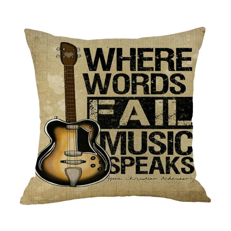 Креативный чехол для подушки с изображением музыкальных нот наволочка пианино