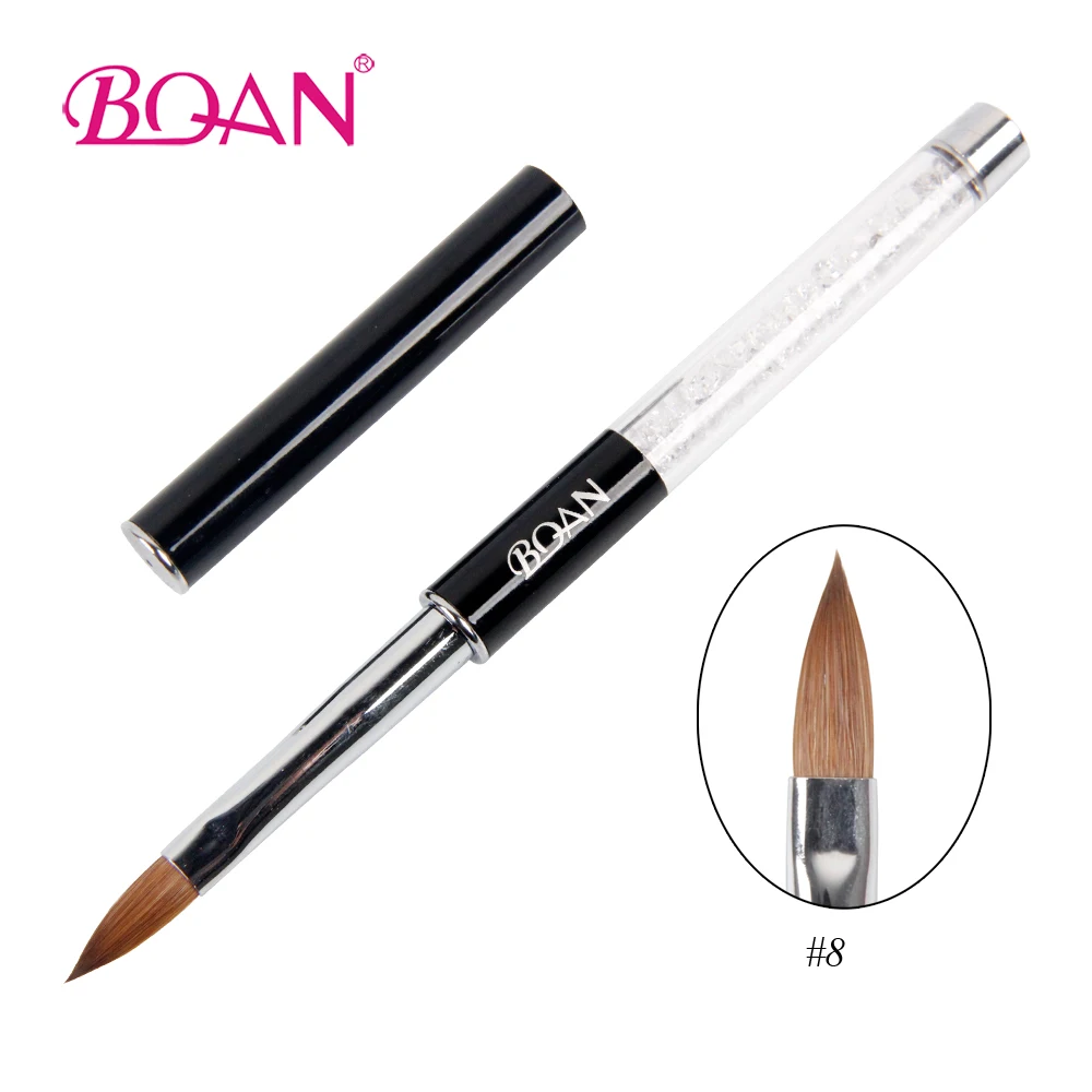 

BQAN 5 шт 8 # акриловые кисти для дизайна ногтей колинский Соболь для волос Стразы кисть для ручки Инструмент для маникюра кисть для рисования н...