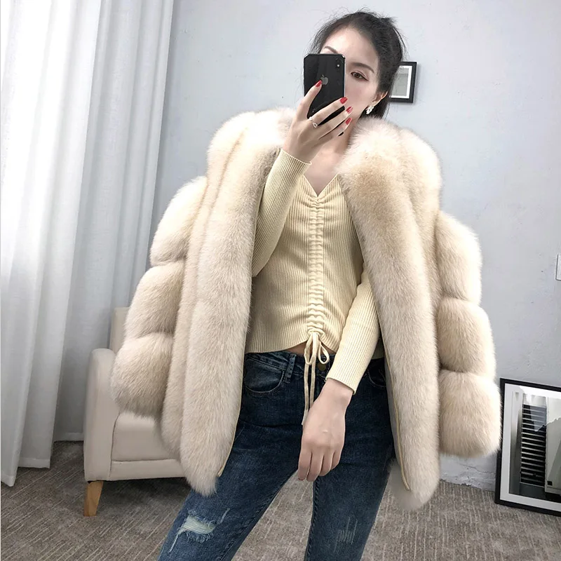 fur coat real fur fox fur coat winter ladies and women real fox fur coat detachable real fur coat 2020 hot sell
